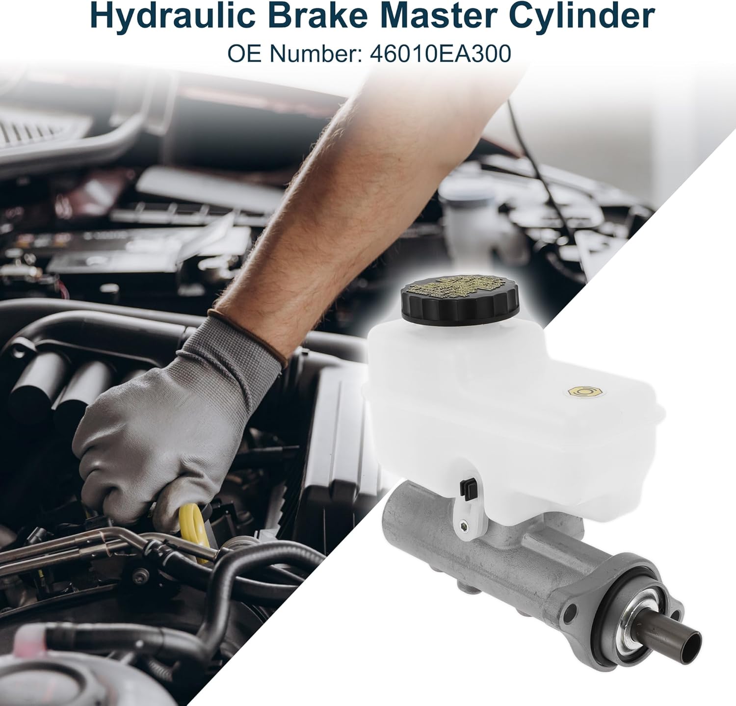 Brake Master Cylinder for Nissan Frontier 2005-2010 Durable No.46010EA300 Engine Compartment Hydraulic Master Cylinder Silver Tone,White 1 Pcs