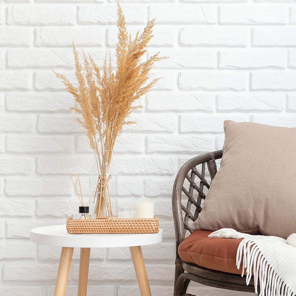 Vassoio da portata in rattan, per il bagno, rettangolare, in tessuto naturale, decorativo, 28 x 11,5 x 4 cm
