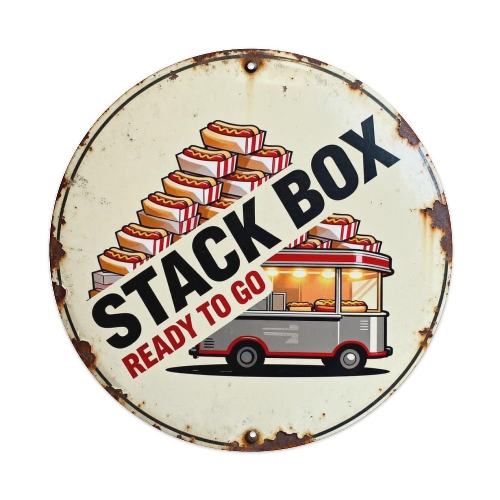 Stack Box Ready To Go Metal Tin Sign Plaque