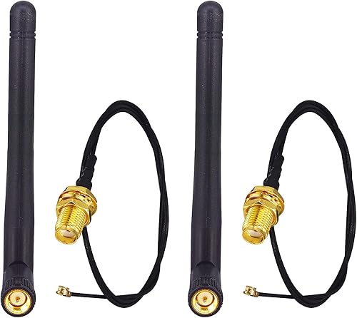 Antena WiFi SMA Antena omnidireccional externa 3db con 50CM IPX1.13 a SMA Cable de extensión hembra Pigtail para computadora, tarjeta de red