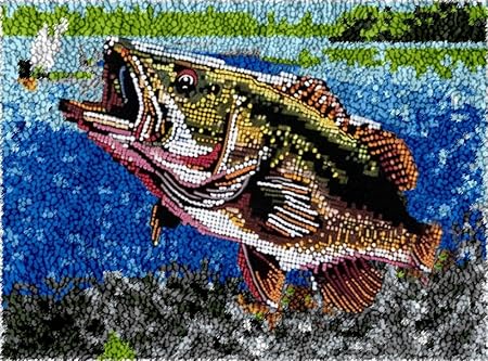 Amazon.com: Fishing Fish Latch Hook Rug Kits with Printed Patterns for ...