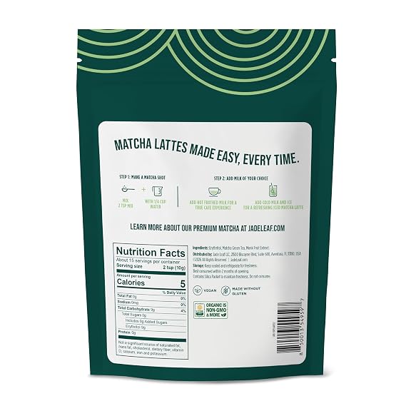 Jade Leaf Sugar Free Matcha Latte Mix, 150g / 5.3oz