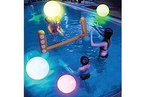4 Pack Pool Toys Light Up Beach Balls for Kids with 8 Light Modes