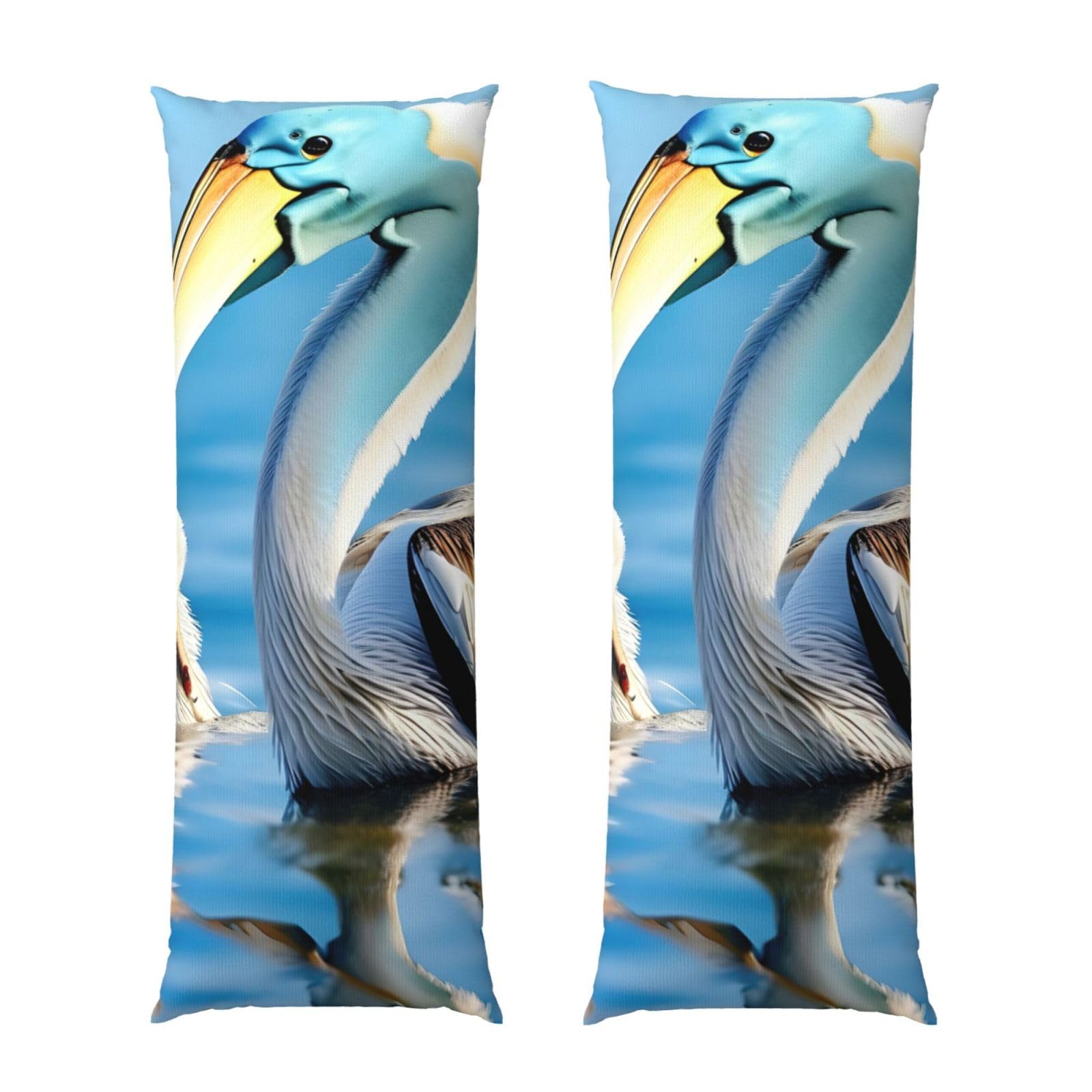 Housse de coussin de corps pélican bleu océan ciel | Taie d'oreiller longue et ultra douce