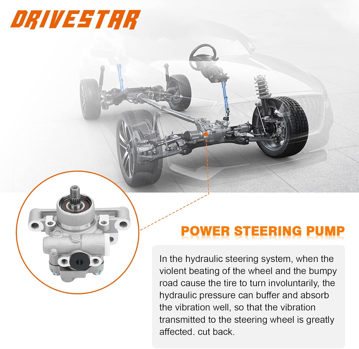 DRIVESTAR 21-5370 Power Steering Pump Assist, fit 2004-2007 for Ford Escape, 2005-2006 for azda Tribute, 2005-2007 for Mercury Mariner, 3.0L V6