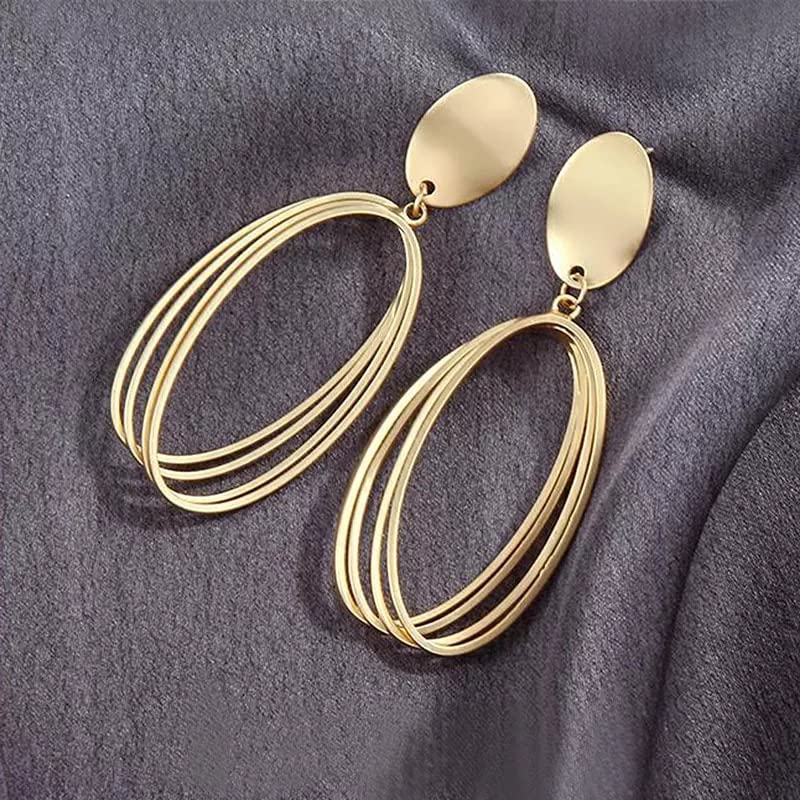 Boucles d'oreilles pendantes ovales en argent fin à offrir pour un anniversaire