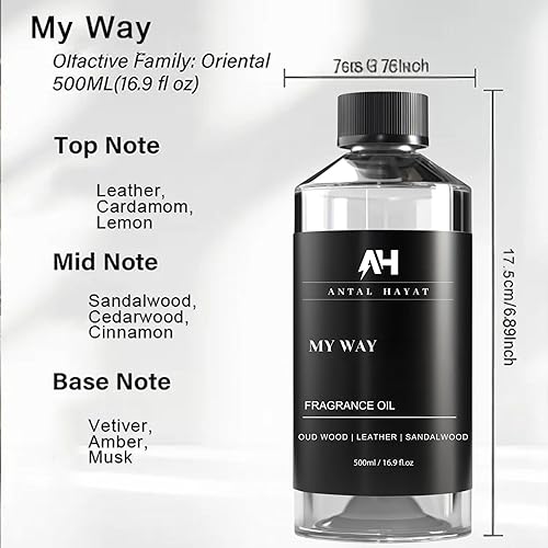 Miniatura 2 de My Way - Aroma de aceite esencial de 16.9 fl oz, aceite difusor de aroma de aromaterapia inspirado en hoteles de lujo, sándalo exuberante, cedro de