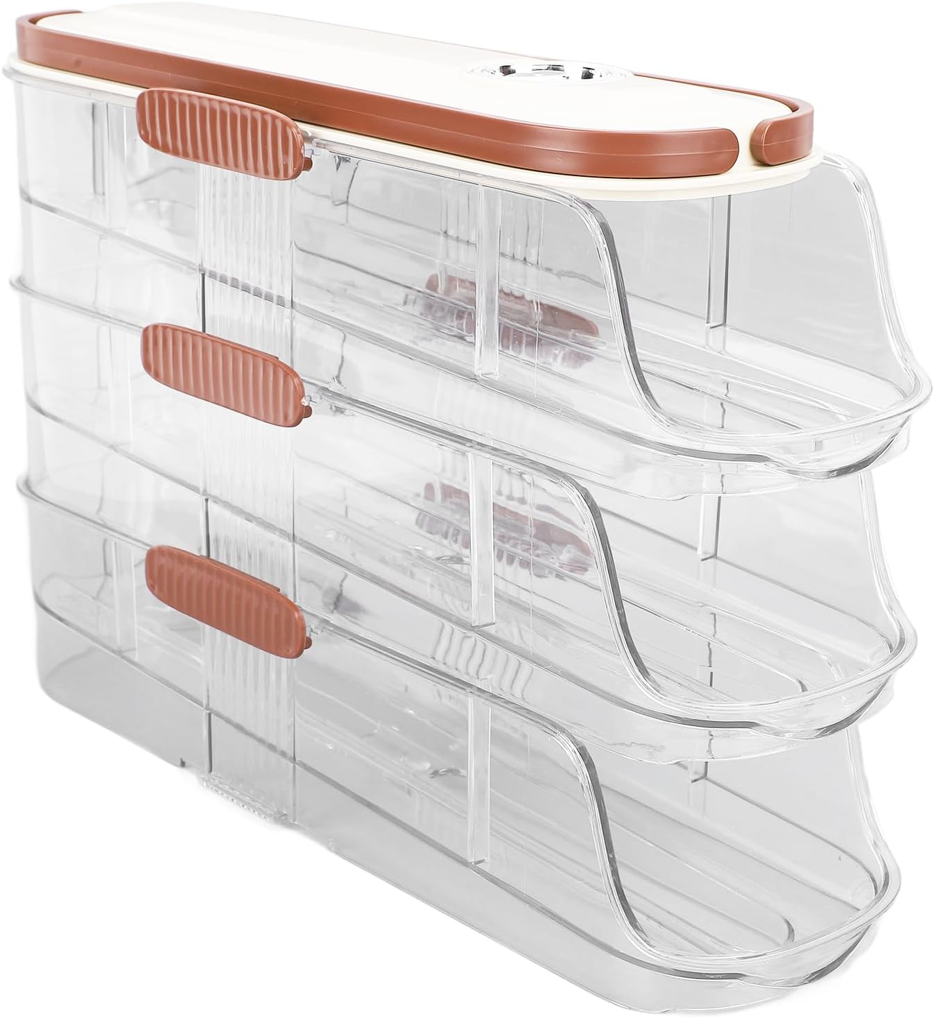 GIFTER Automatic Rolling Egg Storage Organizer Box with Lid Food-grade Sturdy Container Handle