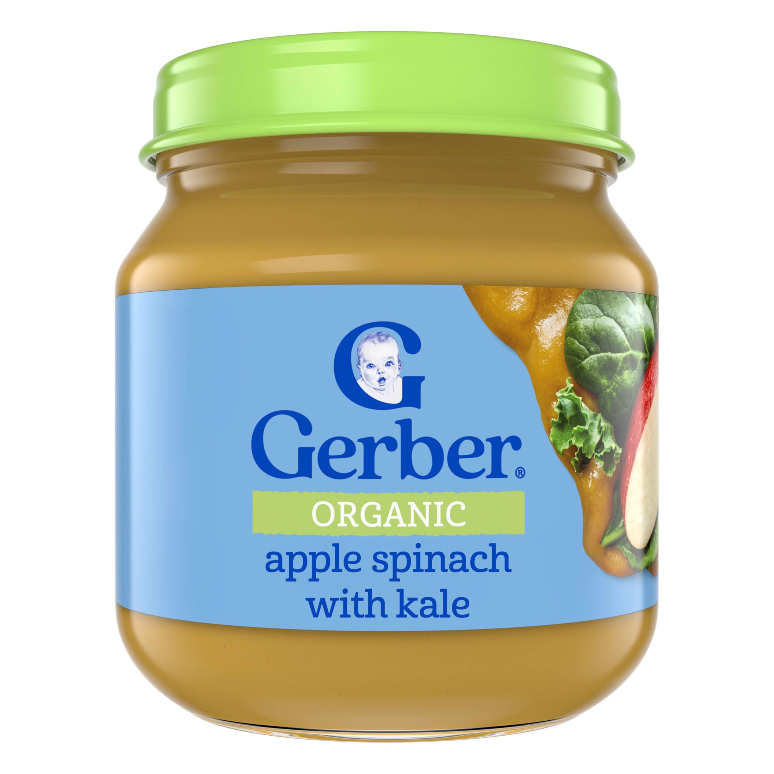 Organic Apple Spinach with Kale, 4 oz, large