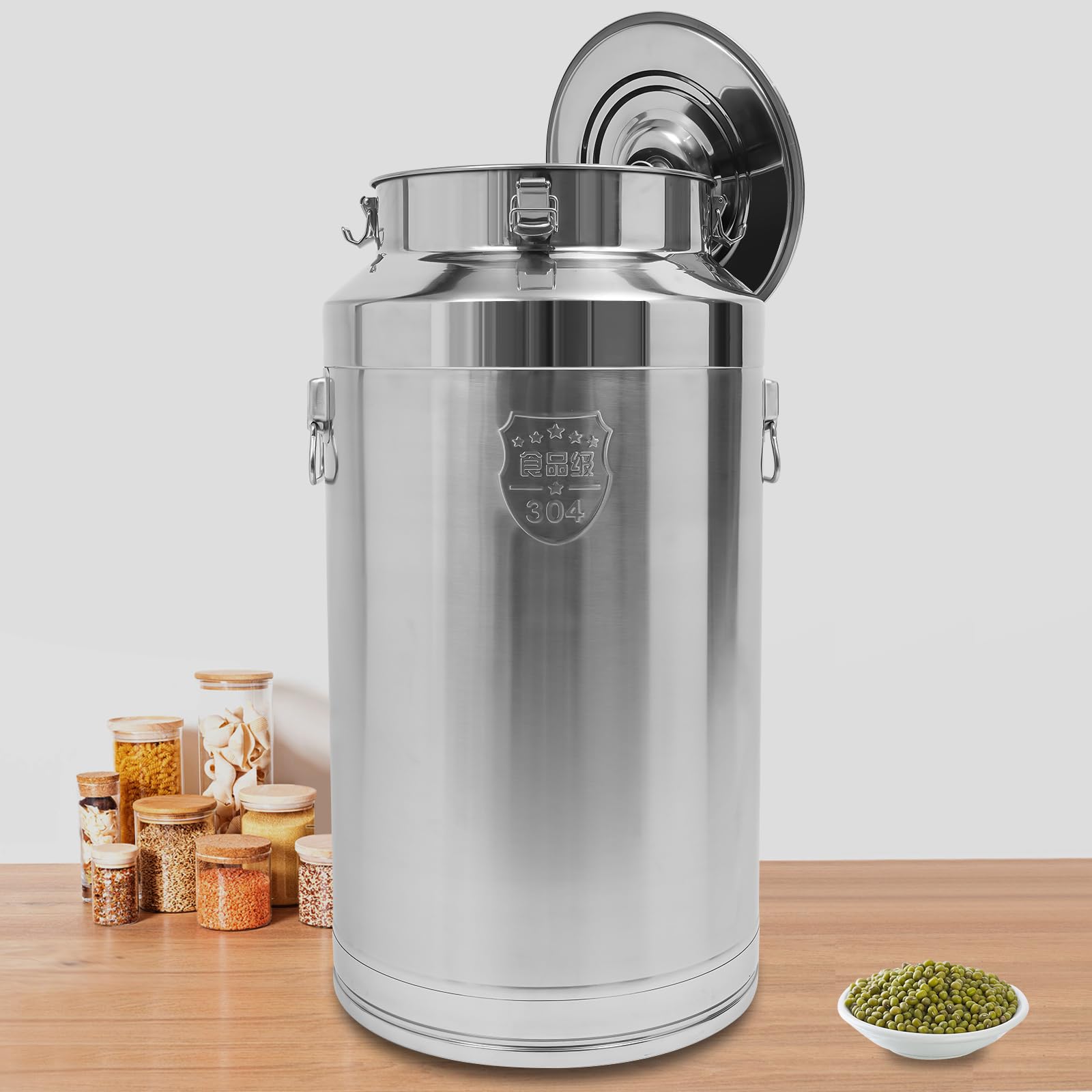 Cubo de Leche Acero Inoxidable 23,25 galones portátil Gran Capacidad Sellado para Fiestas Bodas picnics cafeterías y bufés.