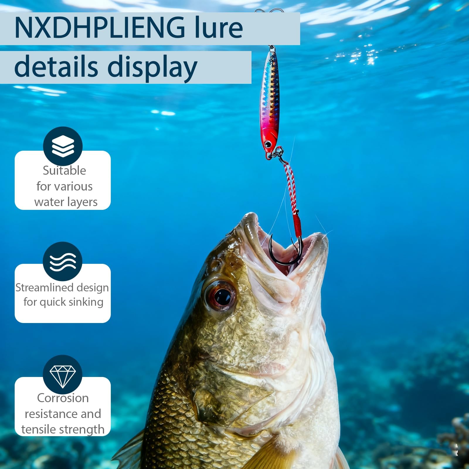 Jigging Esche da Pesca in Metallo，6 Pezzi Slow Sinking Micro Metal Jig con Ganci per Acqua Salata e Dolce，Esca Artificiale per Bass e Ciprinidi