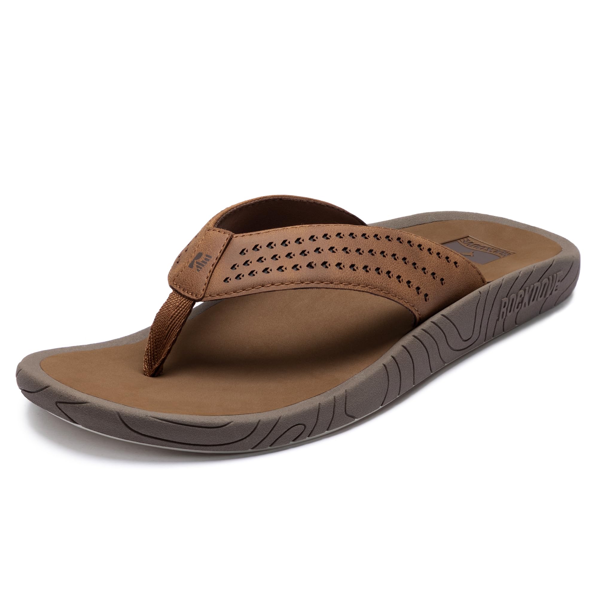 RockDove Herren Tide Beach Flip-Flops mit gepolstertem Fußgewölbe-Support – Zehensandalen für lässige Outdoor-Bekleidung