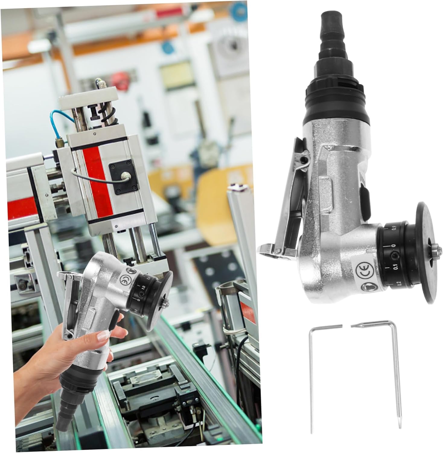 POPETPOP Mini Chamfering Machine Pneumatic Air Die Carving Tool Adjustable Angle and Air Flow