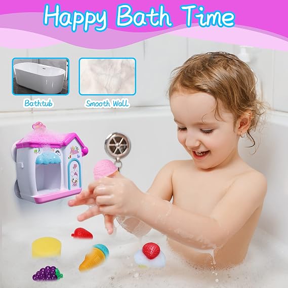 AugToy Ice Cream Foam Maker Bubble Bath Toys for Toddlers 3-5 Years