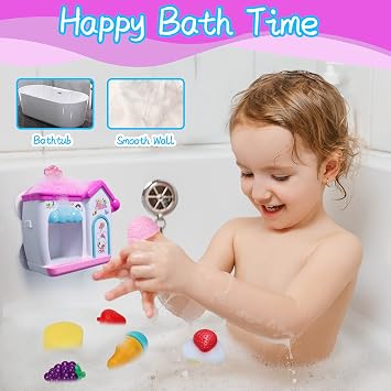 AugToy Ice Cream Foam Maker Bubble Bath Toys for Toddlers 3-5 Years