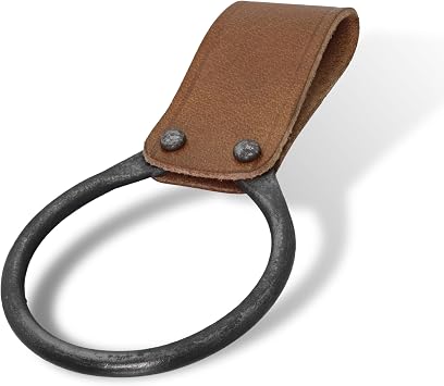 Armory Replicas - Ring Leather Universal O-Ring Medieval Style Axe Holder Belt Frog - Hand Crafted Genuine Leather Costume Weapon Holster Holder