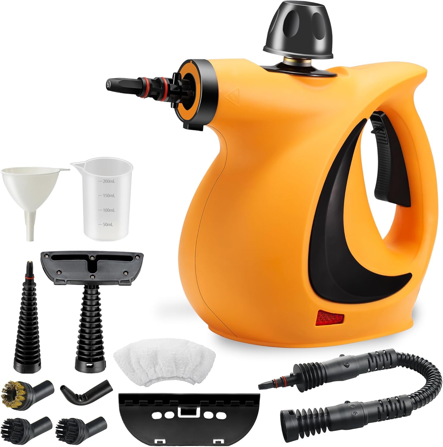 Handheld Steam Cleaner 11-Piece Accessory Set, Perfect for Stain Removal, Curtains, Car Seats, Floor, Window Cleaning, Yellow