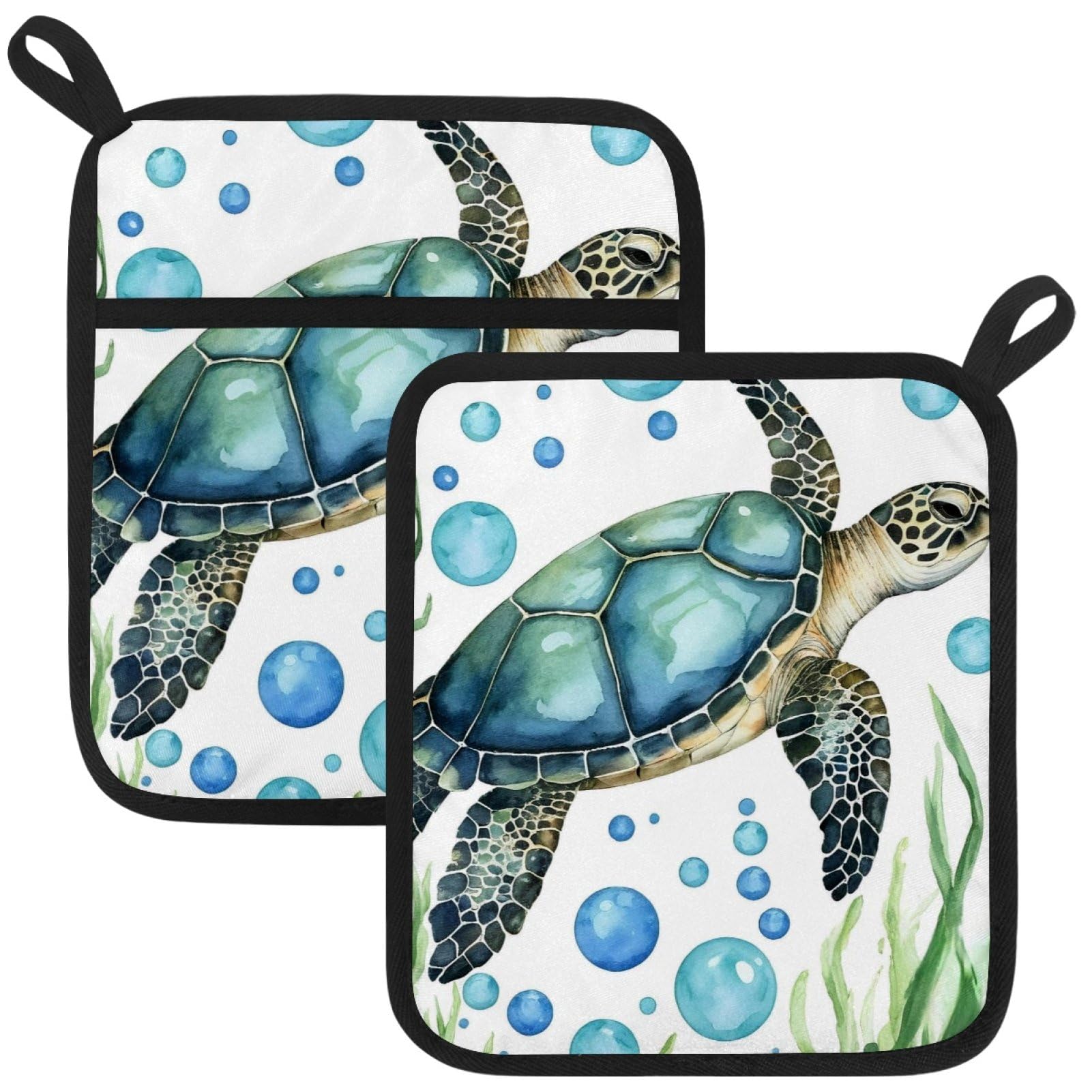 VAPOKF Sea Turtle Pot Holder, Heat Resistant Oven Cloths, Potholders & Oven Gloves, for Kitchen Cooking & Baking, Thick & Safe, Protection of Hands From Hot Utensils