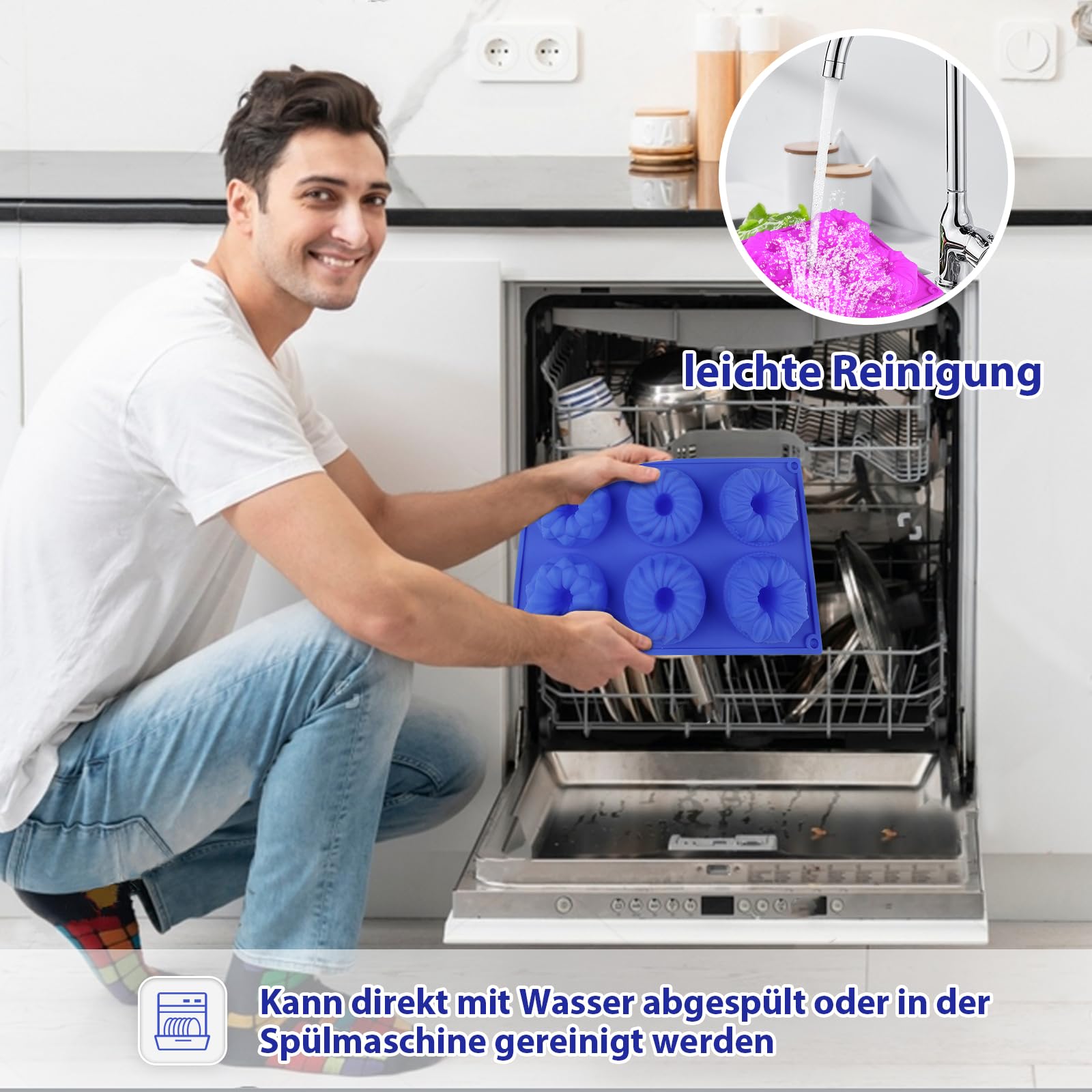 2 silikonowe formy do pieczenia babeczek – mini formy do pieczenia pączków, bezpieczny dla żywności silikon, powłoka nieprzywierająca, łatwe rozpuszczanie, odporne na wysoką temperaturę.
