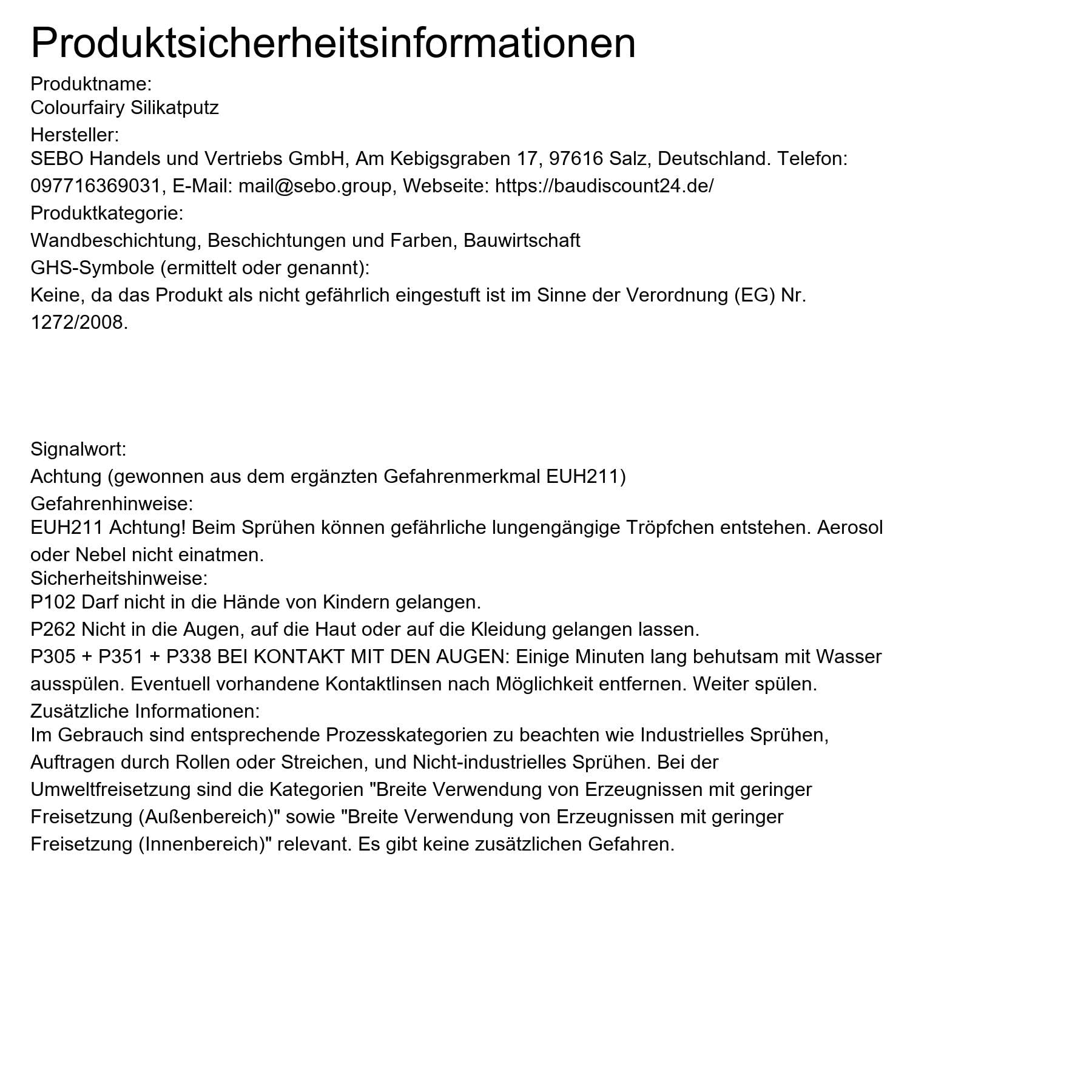 Colourfairy Silikat Innenputz Klimafeinputz weiss 20kg Kratzputzstruktur (K) 2 mm