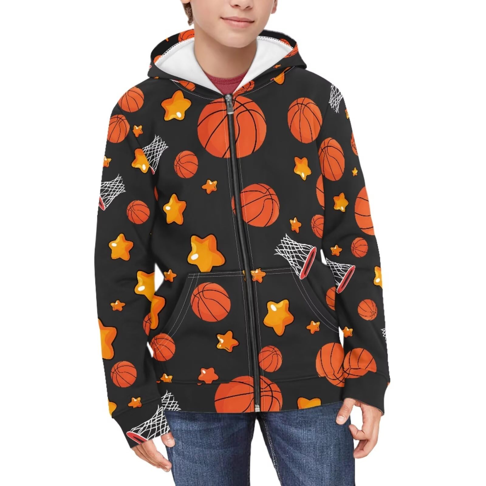 Coloranimal Unisex Girls Boys Long Sleeve Casual Hoodies &amp; Sweatshirts Tops Kids Zip Up Jacket Coat Age 6-16 Year