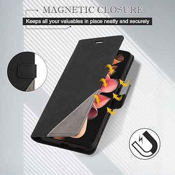 Mobile Phone Case for Redmi Note 13 Pro Plus 5G Case Premium PU Leather Mobile Phone Case Wallet Silicone Protective Flip Case for Redmi Note 13 Pro Plus 5G Black