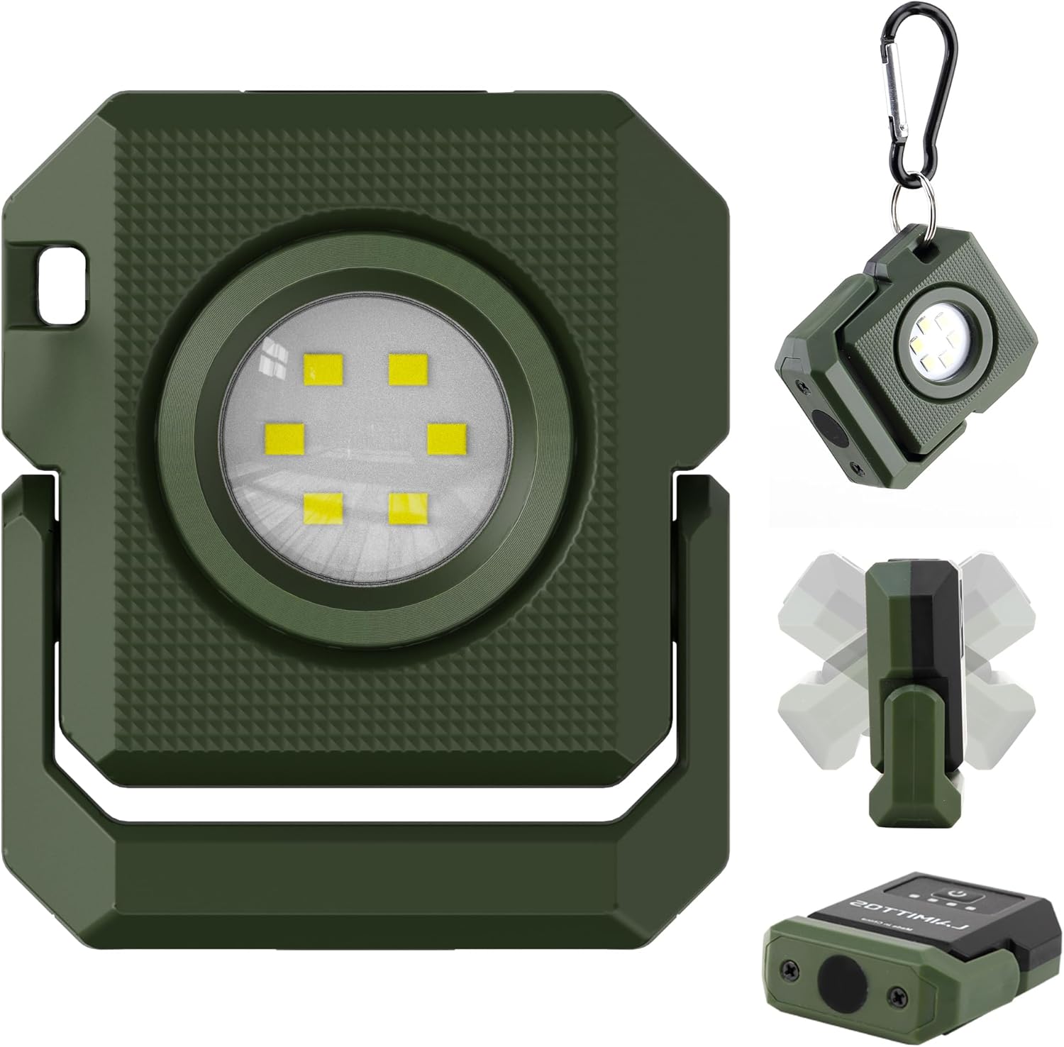 Mini Rechargeable LED Work Light, 550 Lumens Magnetic Flashlight Keychain Lights with Rotatable & Magnet Base Portable Mechanic Light for Car Repairing Outdoors Camping