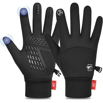 Cevapro Cycling Gloves Warm Winter Gloves Waterproof Touchscreen Gloves Windproof Running Gloves Non-Slip