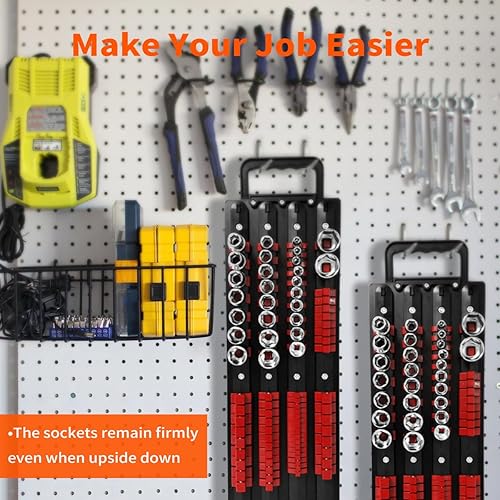 Miniatura 6 de Kekadmai Bandeja organizadora de enchufes portátil con asa, kit de soporte de enchufe resistente con clips extraíbles de 14 pulgadas, 38 pulgadas,