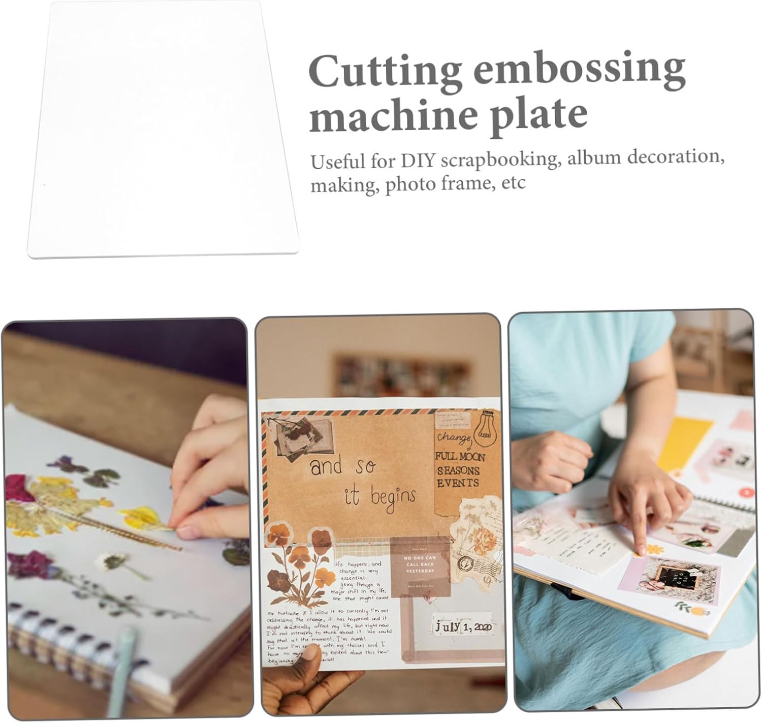 Hohopeti Scrapbooking Die Cutting Machine Accessory Cutting Pad for Embossing and Crafts Thickness for Projects and Album Decoration