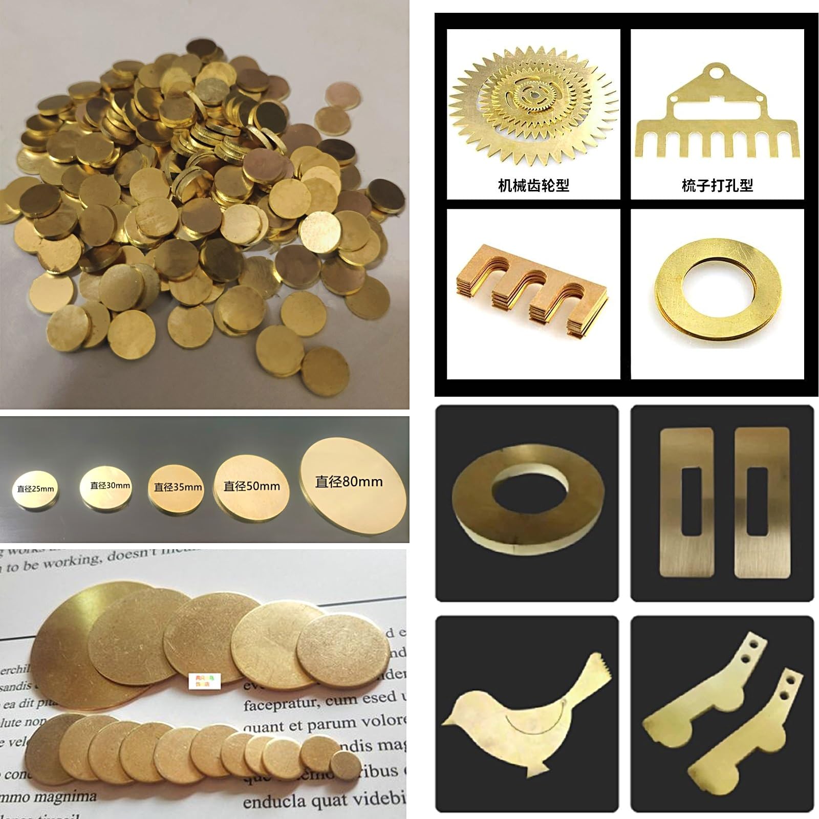 10 runde Messingplatten, 1 mm dick, Durchmesser 10–100 mm, Messing-Rundscheiben H62. Geeignet for Bastelarbeiten, Heimwerken, Elektroreparaturen und industrielle Anwendungen.(10Pcs1*100mm)