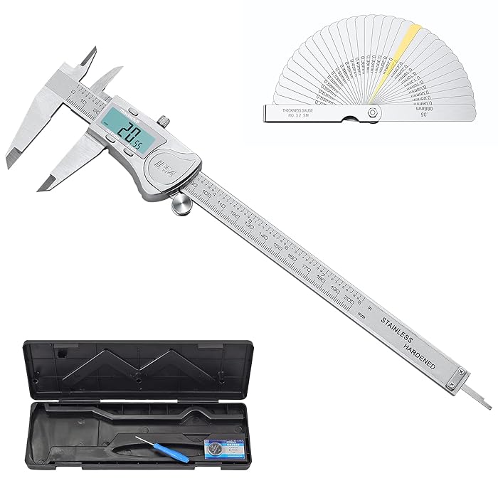 Buy CAMWAY Digital Caliper Waterproof + 32PCS Feeler Gauge, Digital