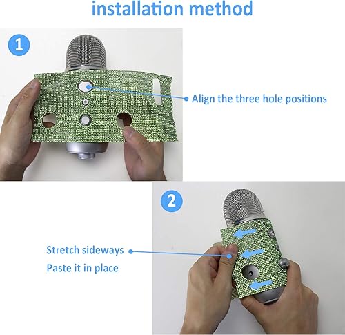 Miniatura 5 de Blue Yeti Pop Filter  Bonita calcomanía con purpurina, piel brillante de diamante brillante con micrófono de espuma compatible con micrófonos Yeti