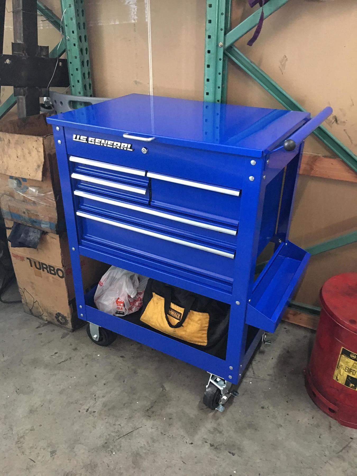 30 in. 5 Drawer Mechanic's Tool Cart Cabinet - Blue