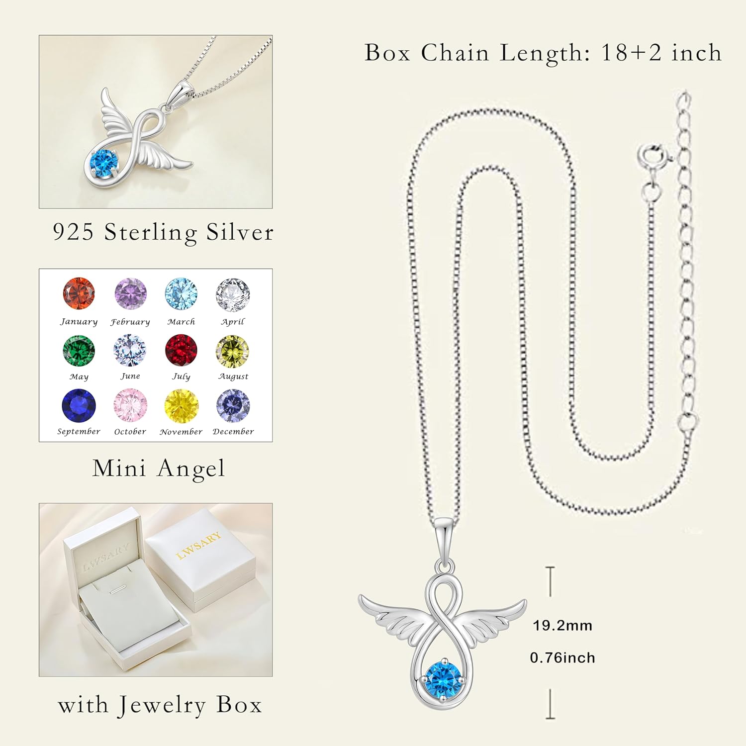 Angel Wings Necklace for Women 925 Sterling Silver Guardian Angel Pendant Necklace Angel Jewelry Gifts for Her