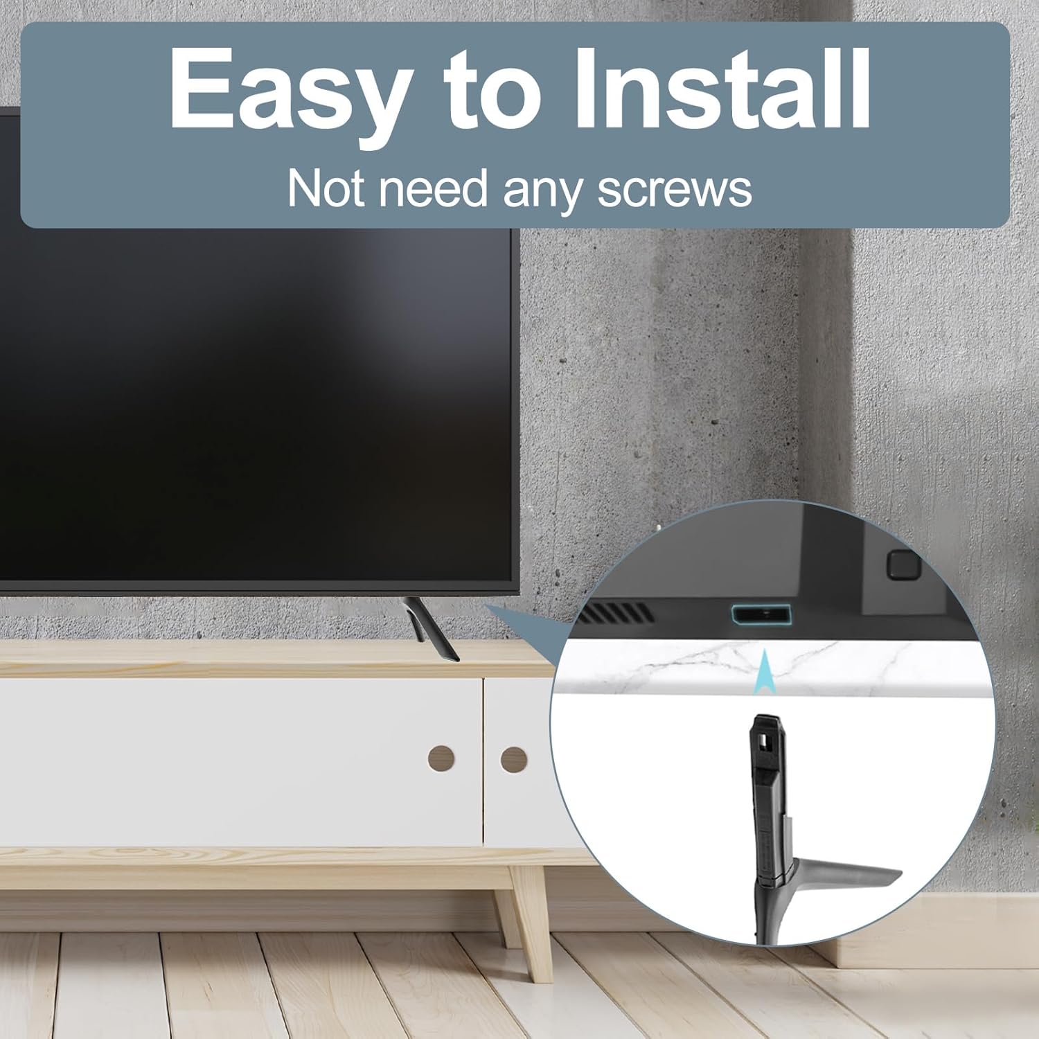 TV Legs for Samsung Only for UN65TU8200F UN65TU8000F UN65TU8200FXZA HG65NT678UFXZA, NOT Universal TV Legs for Samsung TV Stand Legs with Cable Ties Only for The 4 Models We Listed, No Wall Drilling