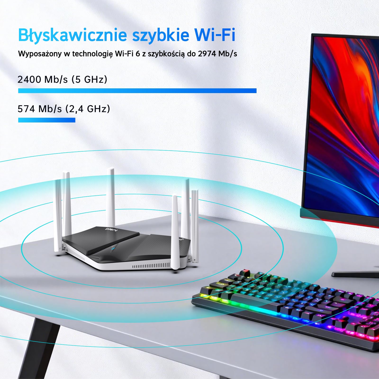 AX3000 Router WiFi 6, 5GHz/2,4GHz Dwuzakresowy Router 5G