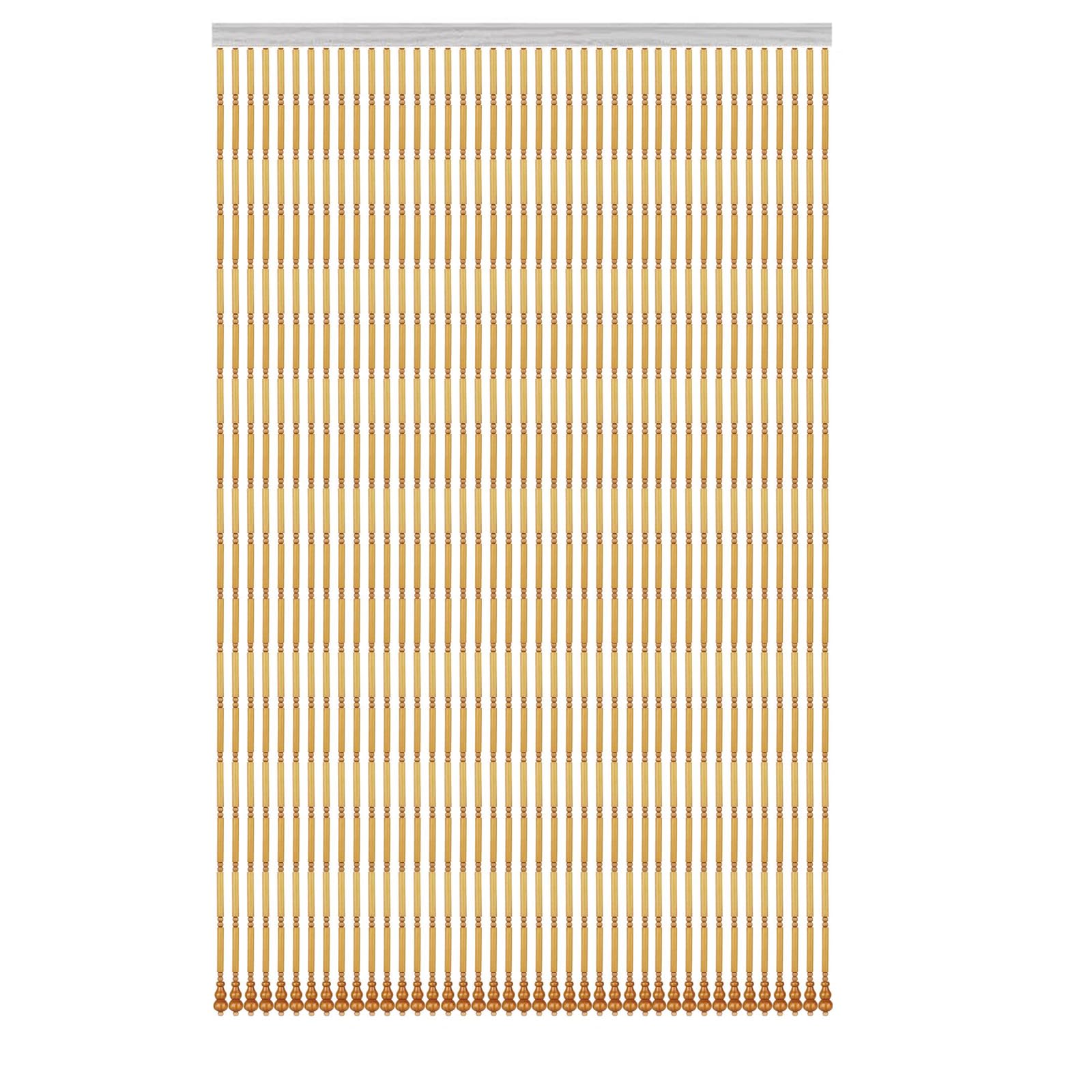 Bambus-Türvorhang 140x250cm, hängender Raumteiler für Balkon- und Türtüren, dekorative Bambus-Vorhänge mit Zubehör (93 Stränge)