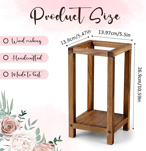 Miniatura 2 de Geelin 10 faroles de madera para bodas, centro de mesa, farol de velas, candelabros de madera, decorativo para boda, fiesta, mesa, decoración de San