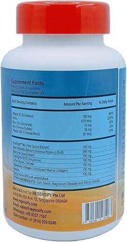 Miniatura 3 de REGENSIFY Nutrición Redensificadora del Cabello - Suplemento para el crecimiento del cabello con AnaGain Nu, Saw Palmetto, Ecklonia Cava, Coenyzme