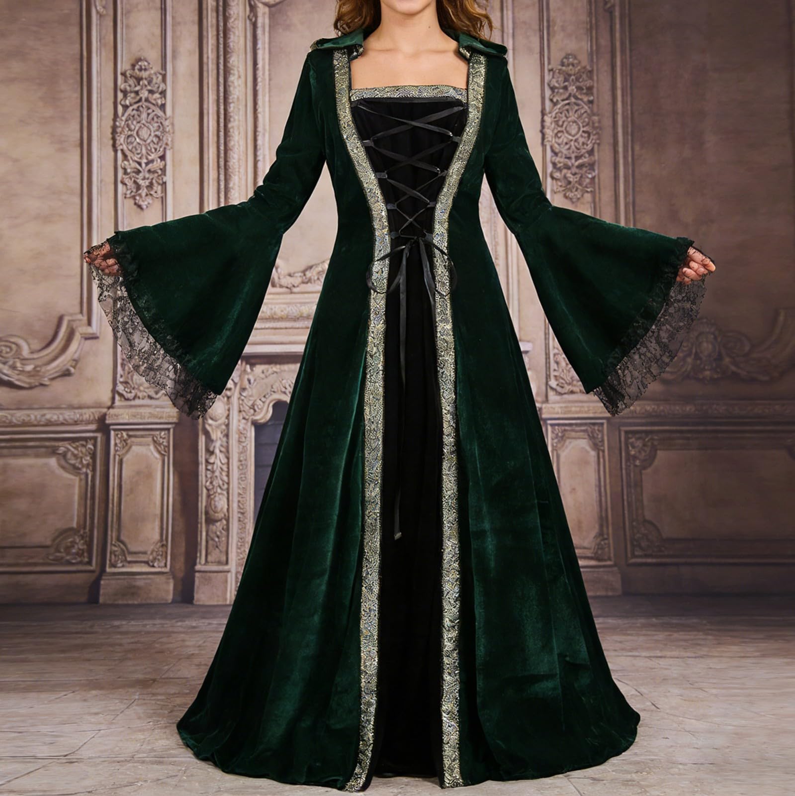Elegante abito medievale per giochi di ruolo storici e cosplay