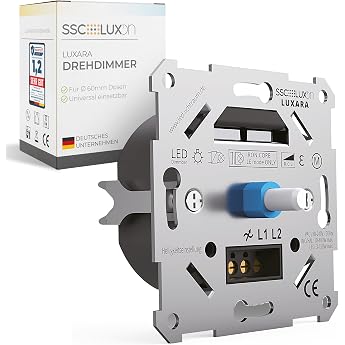 SSC-LUXon Luxara universal rotary dimmer flush-mounted dimmer switch for dimmable LEDs 3-150 W - flush-mounted sockets dimmer