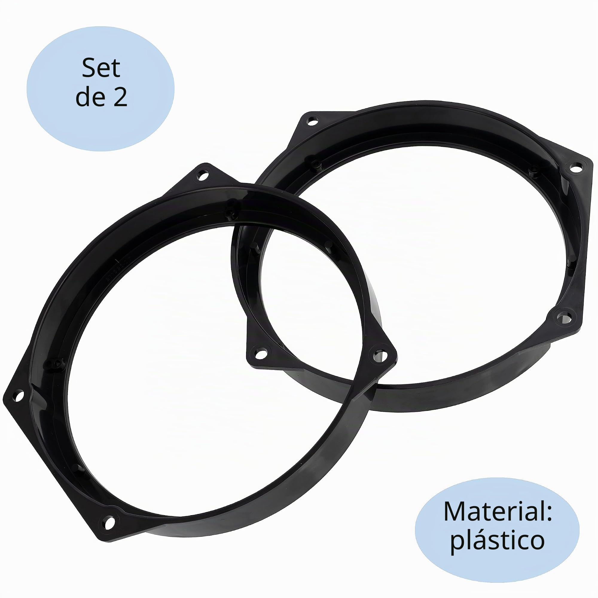 AERZETIX - C40675 - Juego de 2 Adaptadores/soportes para altavoces de coche Ø165mm - lado de montaje: puertas delanteras - compatible con BMW Mini Cabrio (R52) Mini Cooper (R53) Mini One (R50)