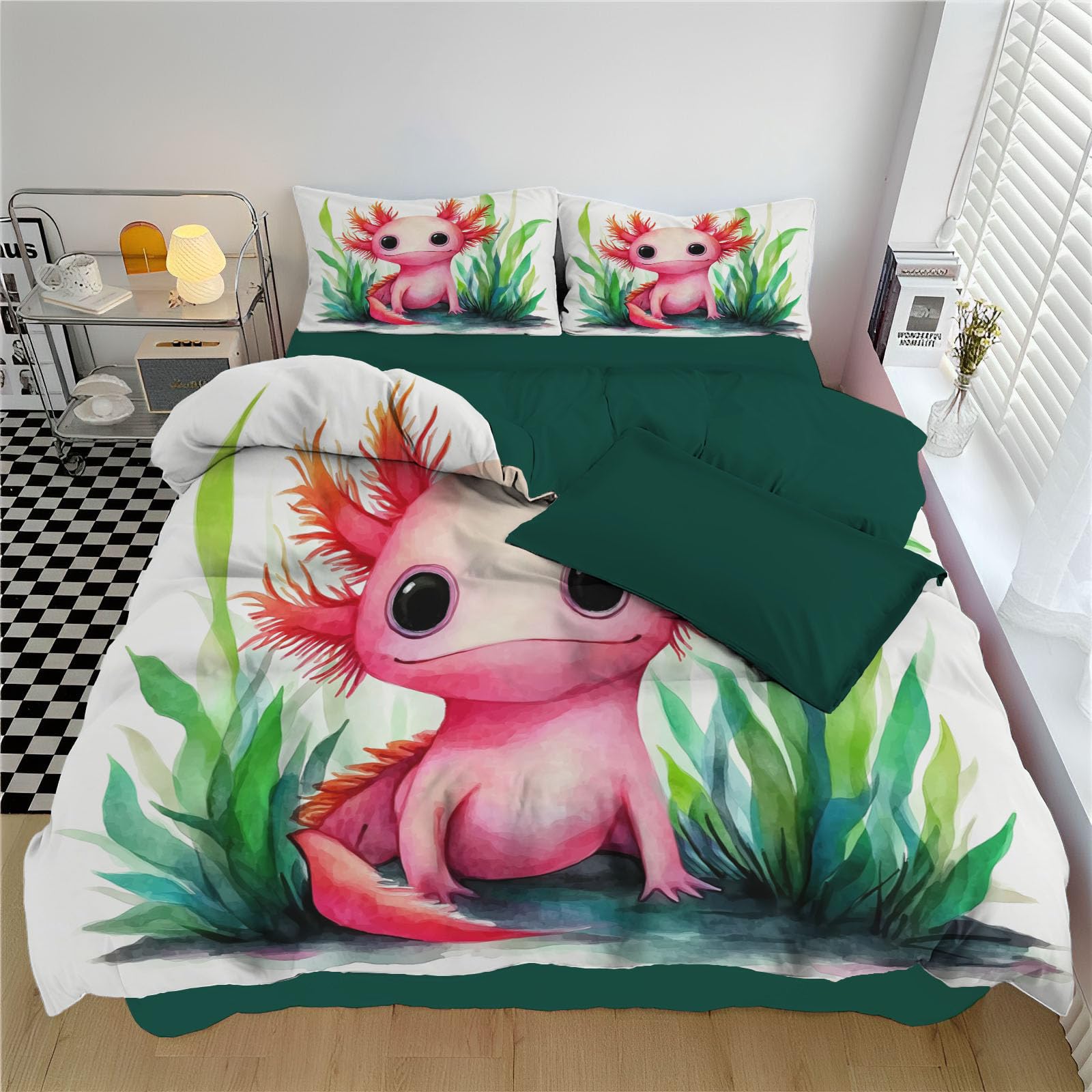 Housse de Couette 220x240 Salamandre Parure de Lit pour Lit Double Enfant