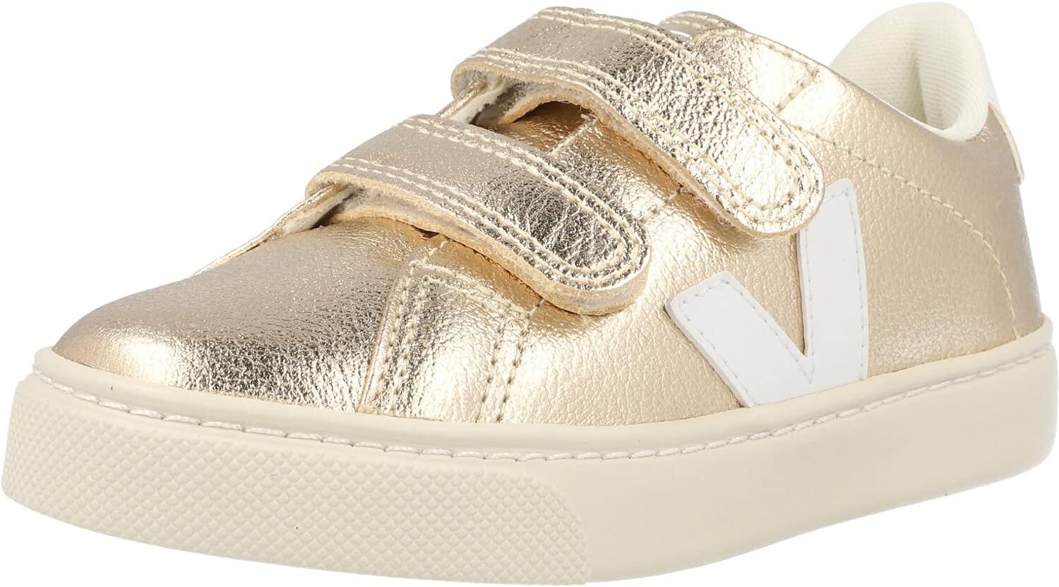 VEJA Small Esplar Velcro (Little Big Kid) Sneaker, Platine/White 1, 2 US Unisex