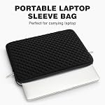 RAINYEAR 16 Inch Laptop Sleeve Diamond Foam Shock Resistant Padded Case Fluffy Lining Zipper Cover Carrying Bag Specially Compatible with 16" MacBook M1 M2 M3 M4 M5 A3428 A3429 (Black)
