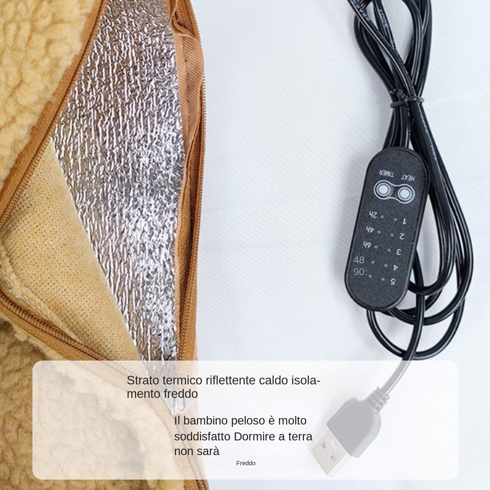 Tapis chauffant pour chien - Couverture électrique pour chat USB | contrôle de la température à cinq niveaux | thermique pour animaux de compagnie pour cage de chien d'intérieur Appartement Pa