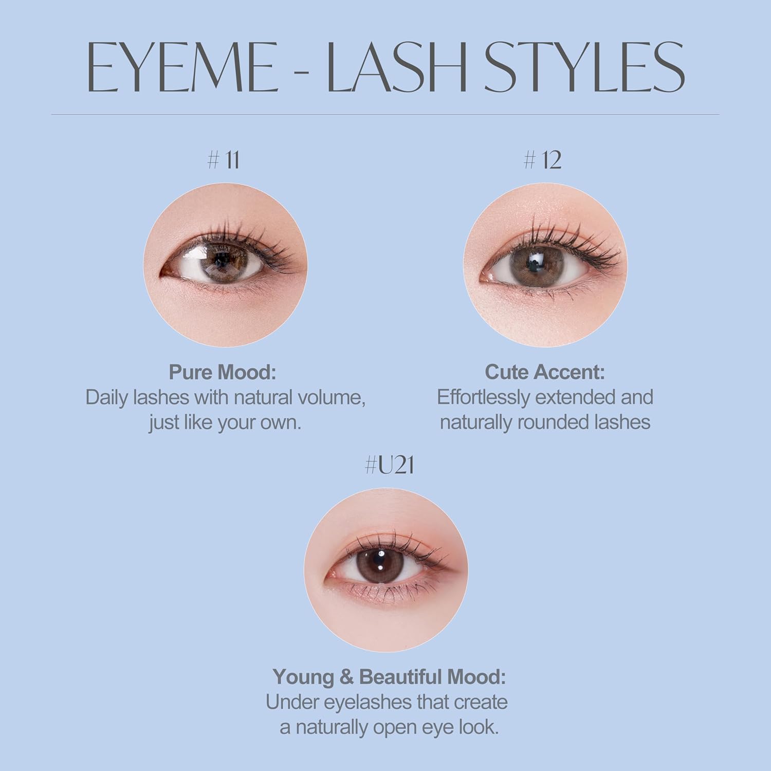 EYEME Eyelash x Artist Collaboration NO.U21 Under – 5 Set Pack, Lightweight False Eyelashes for a Natural Underlash Look, Soft Lashes for Lower Lash Styling, Glue Not Included, K-Beauty
