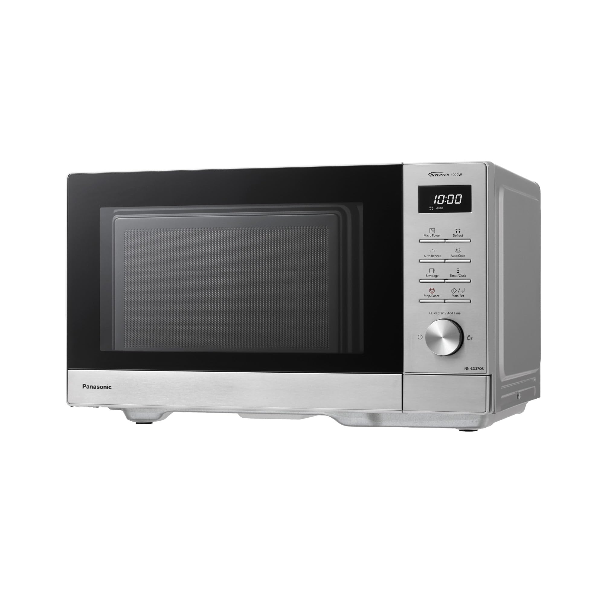 Panasonic NN-SD37QSEPG Solo-Mikrowellenofen, 29 l, 1000 W, automatisches Auftauen, 11 automatische Programme, Timer, Silber & Edelstahl