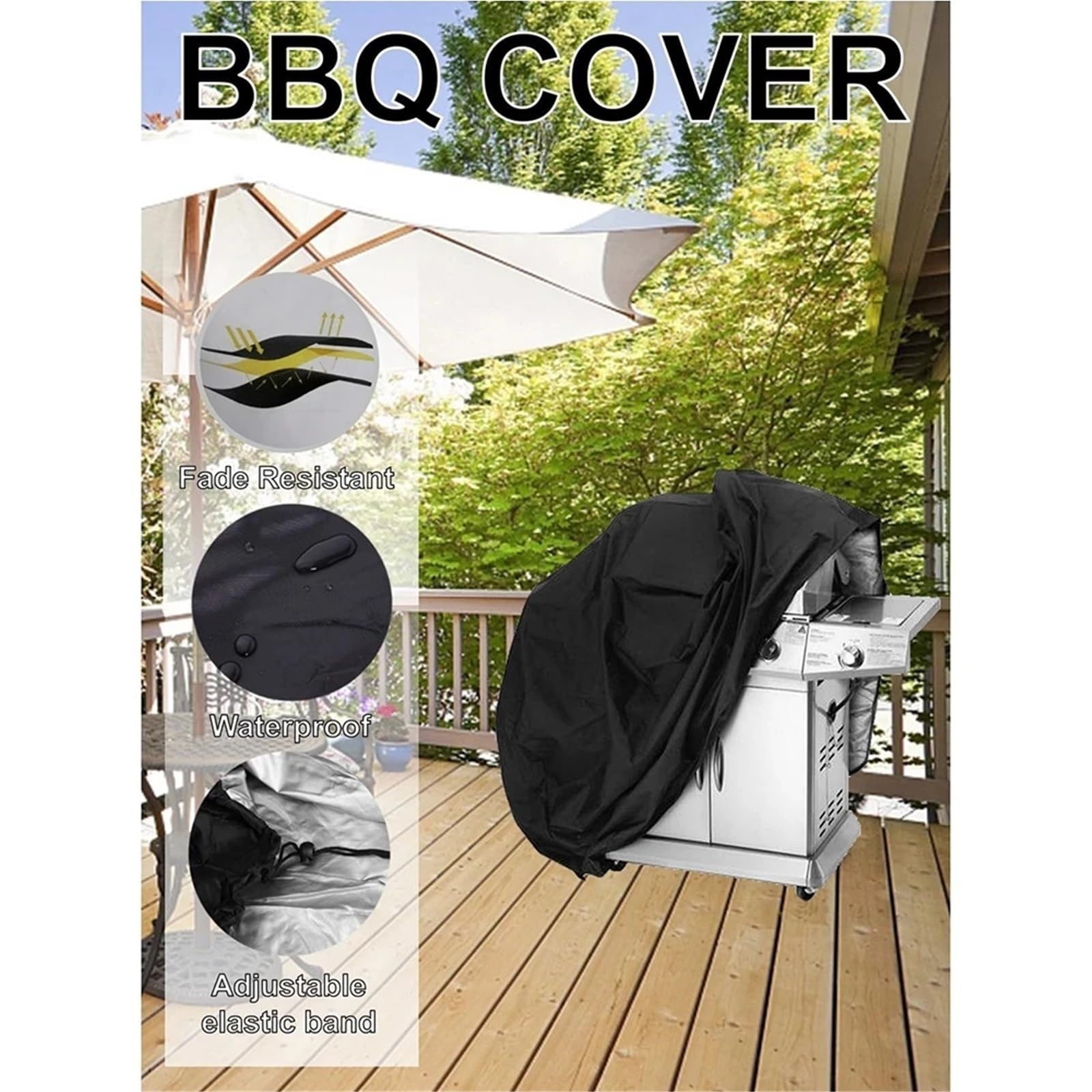 Pokrowiec na grill, Pokrowiec na grilla Oxford Cloth, odporny blaknięcie, regulowany pokrowiec gazowego, wytrzymałe narzędzia do grillowania(145X61X117cm)